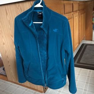 Teal North Face osito inside zip up jacket